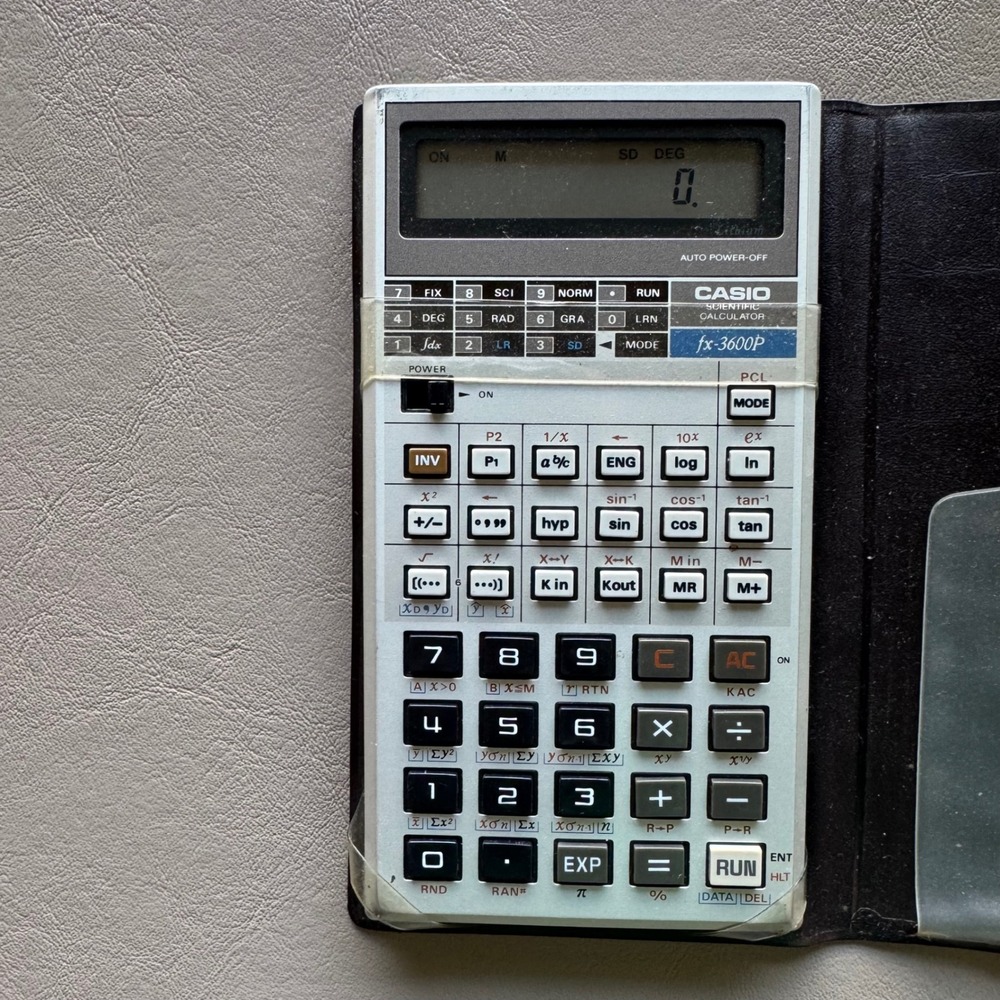 Vintage Casio fx-3600P Scientific Programmable Calculator with Case Silver Black